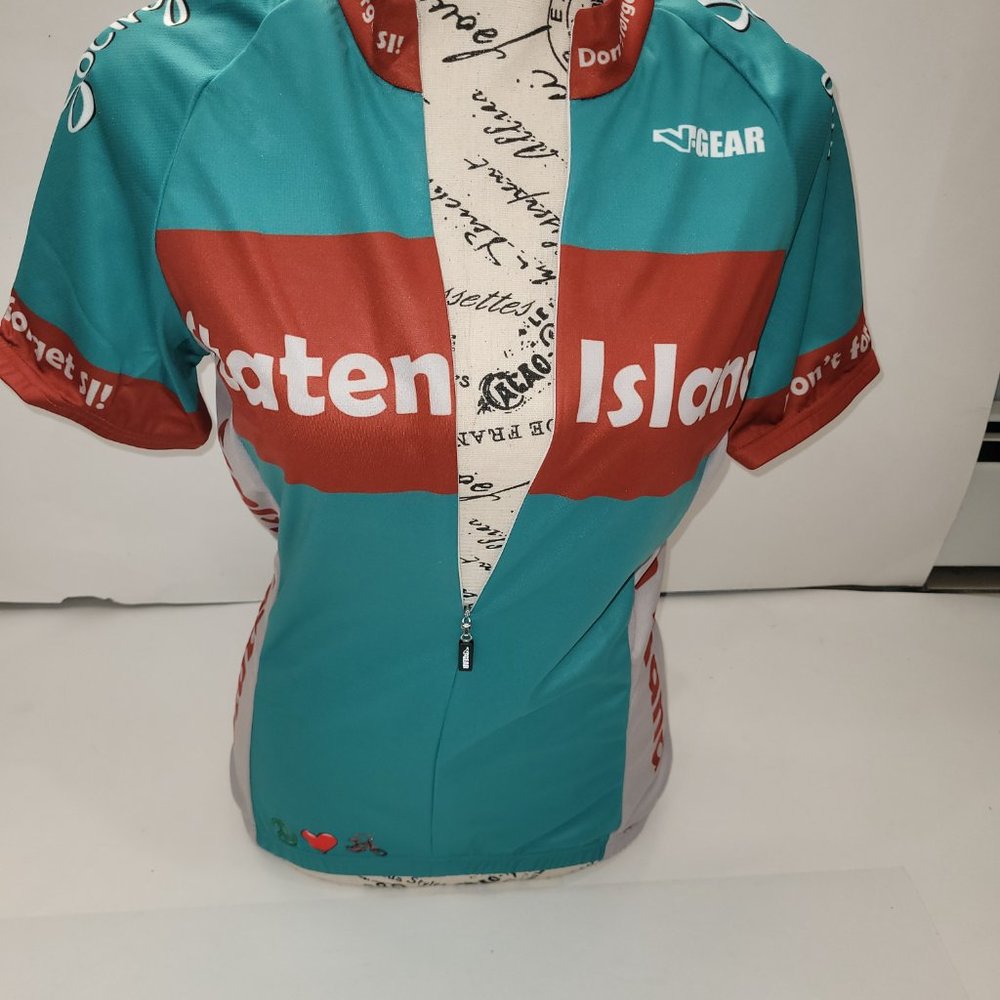 V-Gear Staten Island Cycling Jersey Peace, Love & Pedals Men's Aqua NEW Sizes - Picture 8 of 9